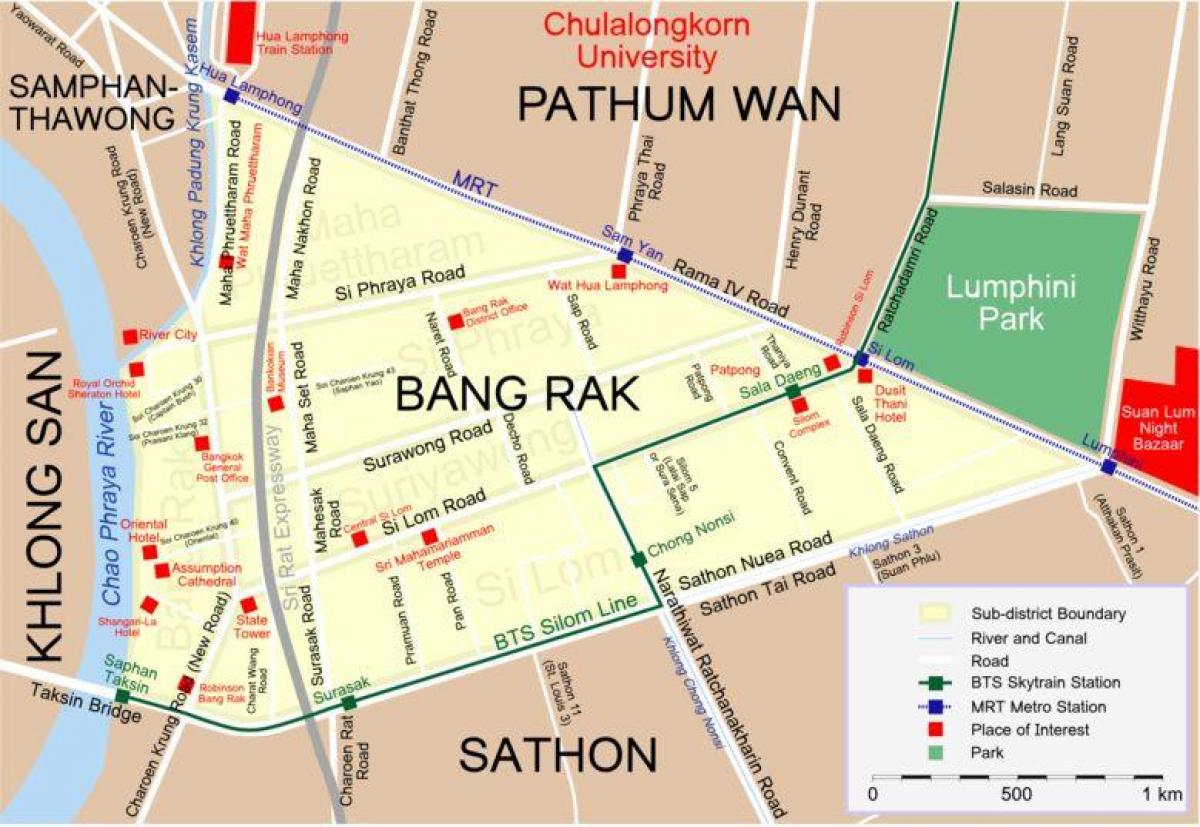 kaart van bangkok red light district
