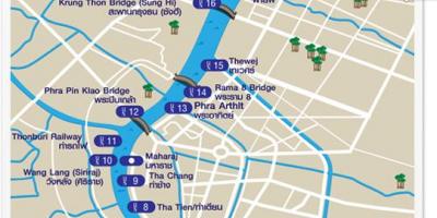 Kaart van bangkok rivier vervoer