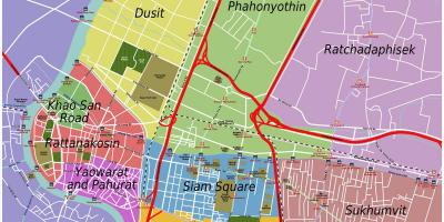 Gebieden van bangkok kaart