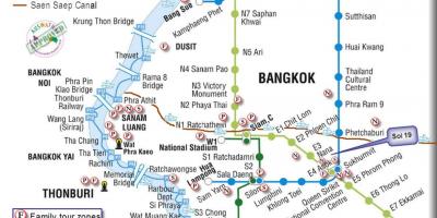 Het openbaar vervoer in bangkok kaart