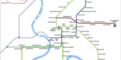De Airport rail link, kaart bangkok