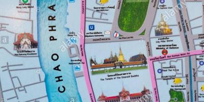 Bangkok kaart met toeristische plekken