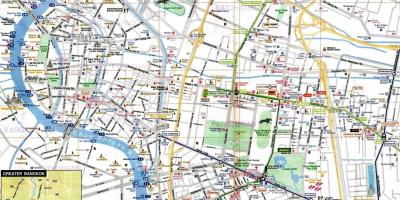 Bangkok toeristische kaart engels