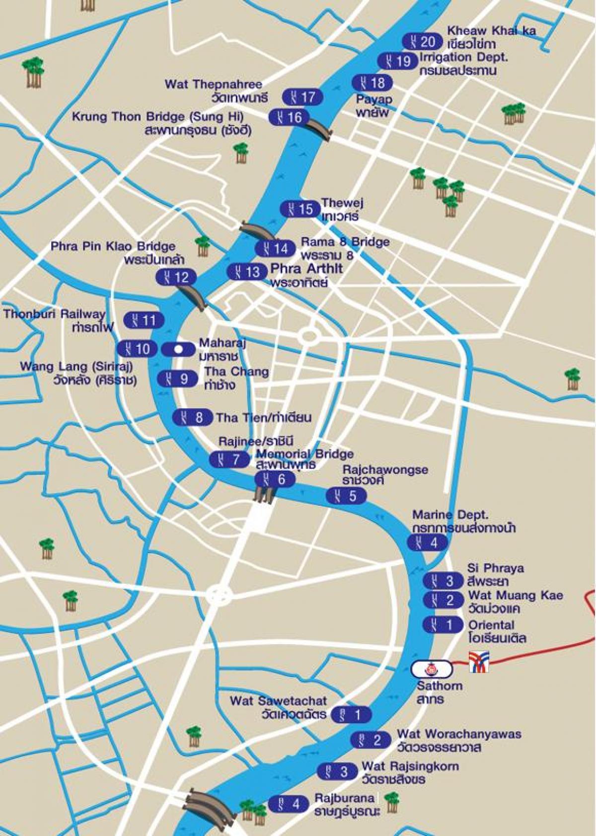 rivier taxi kaart bangkok