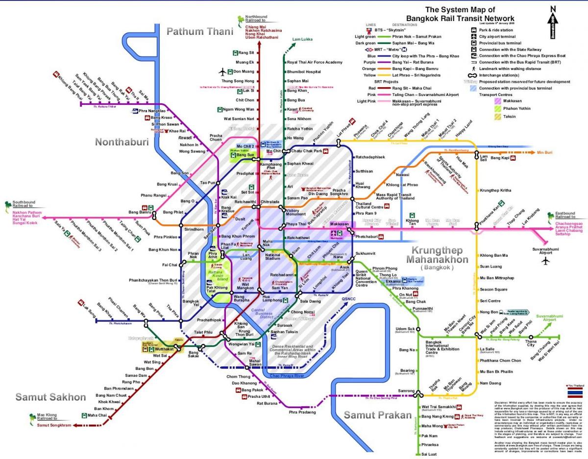 bangkok metro kaart 2016