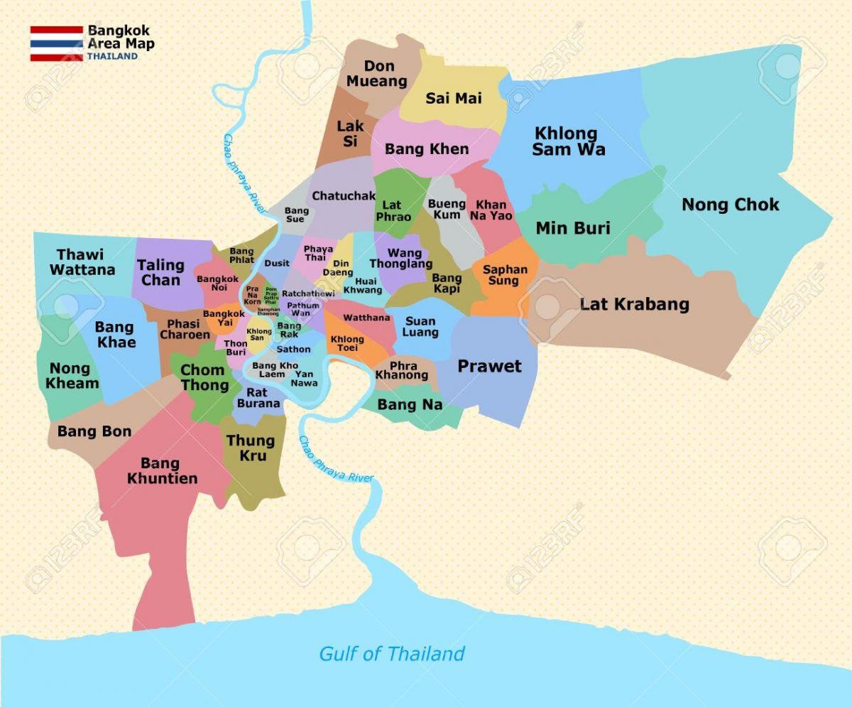 kaart van bangkok wijk