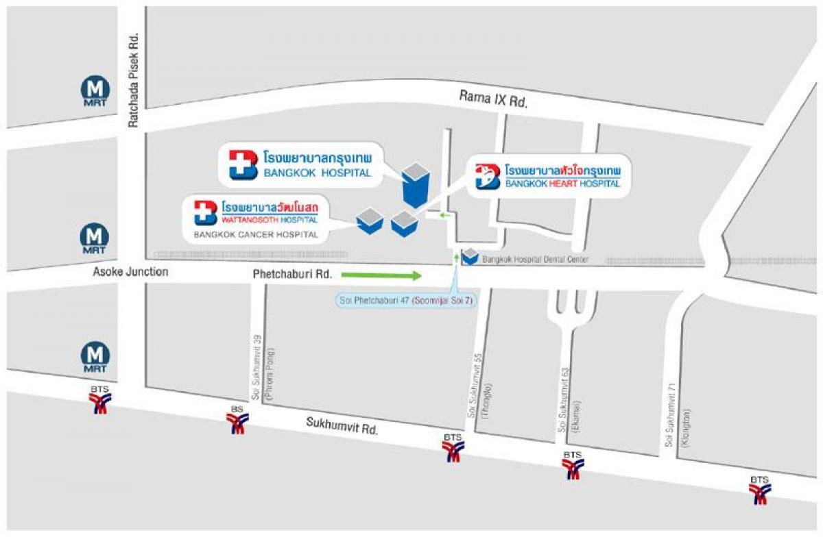kaart van bangkok hospital