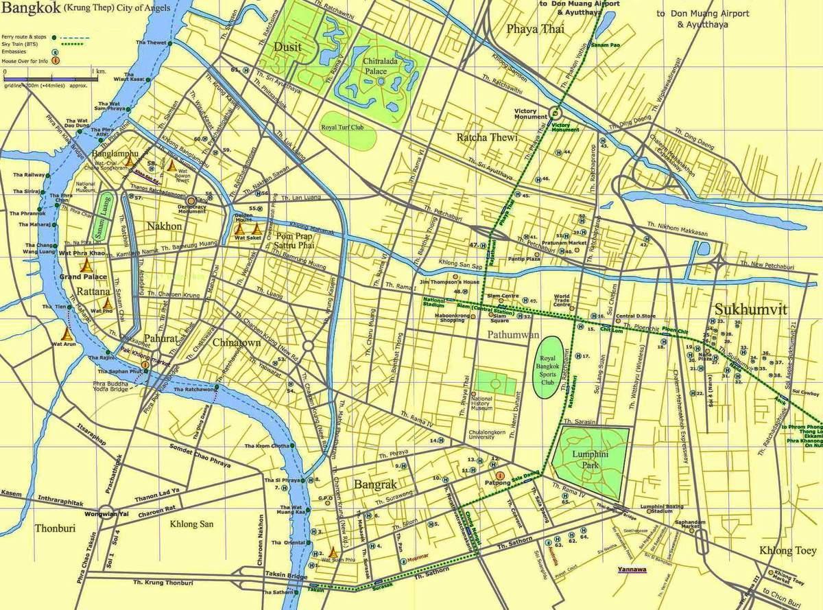 kaart van bangkok weg