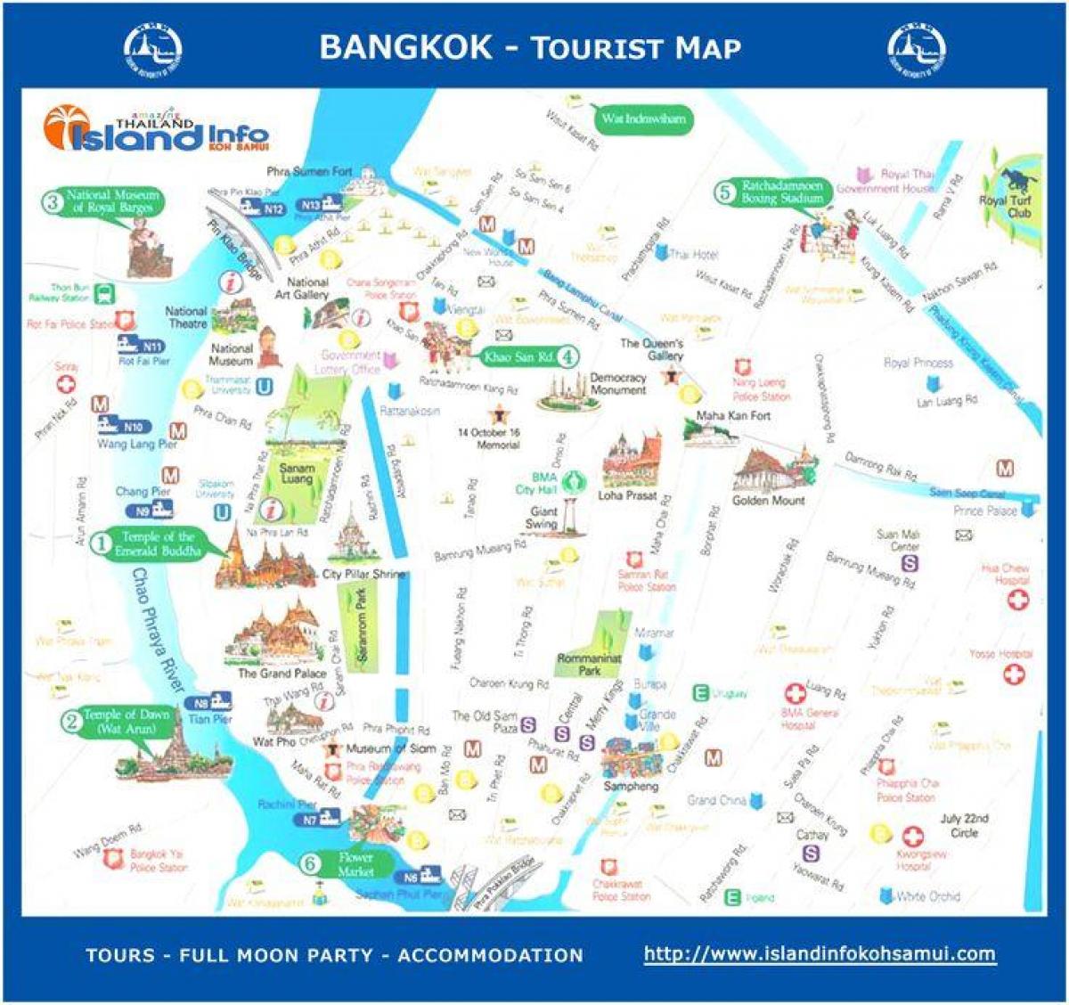 bangkok thailand toeristische kaart