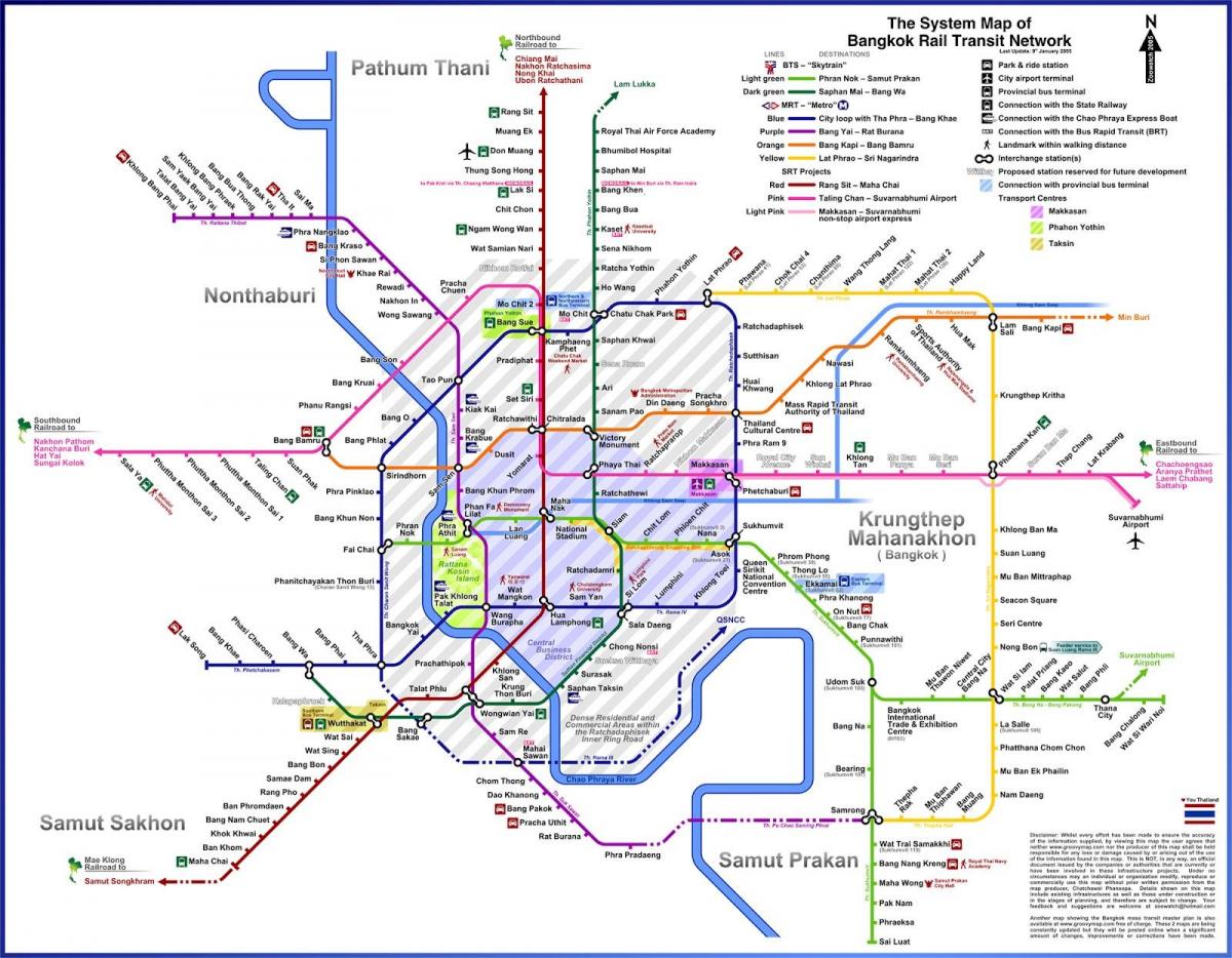bangkok bus route kaart