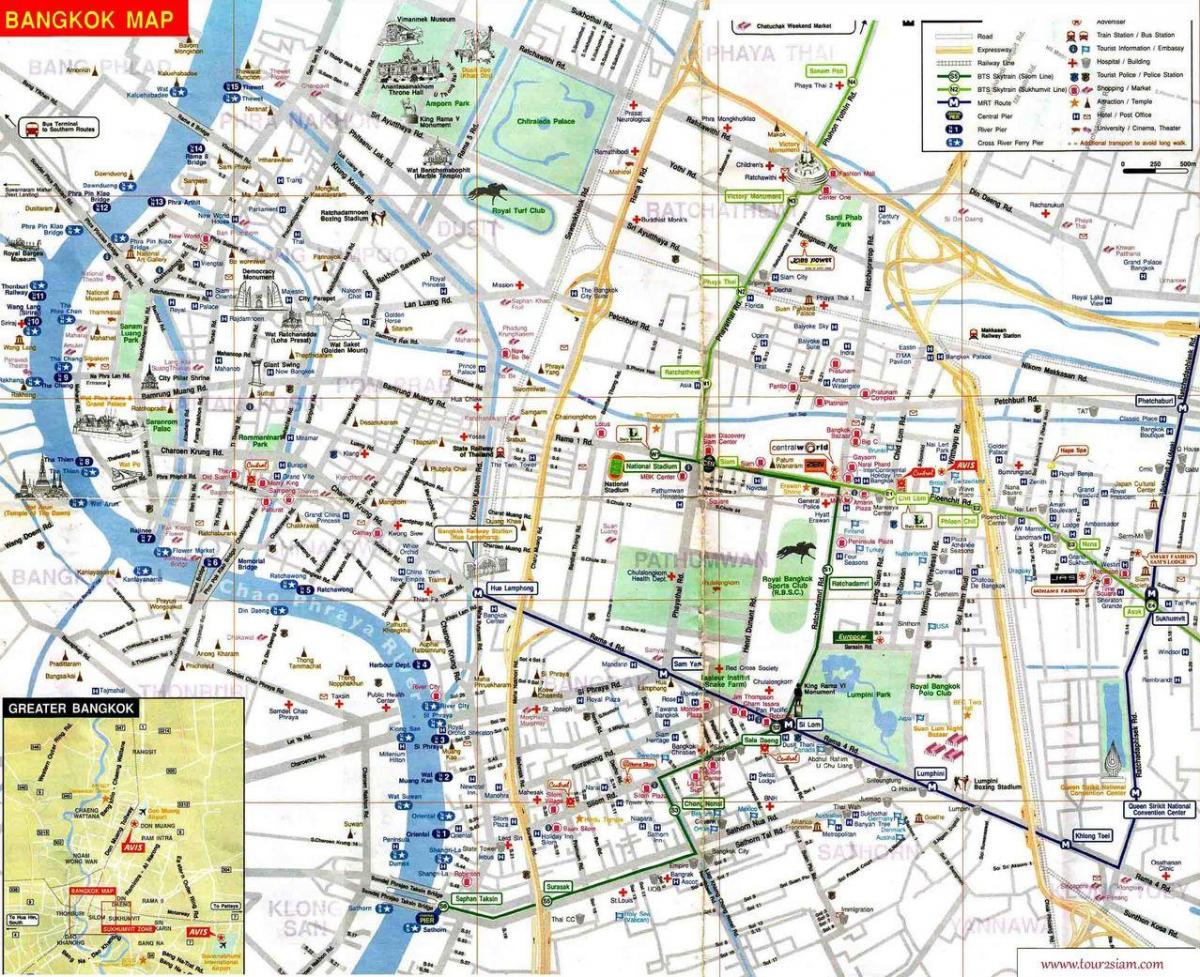 kaart van het mbk in bangkok