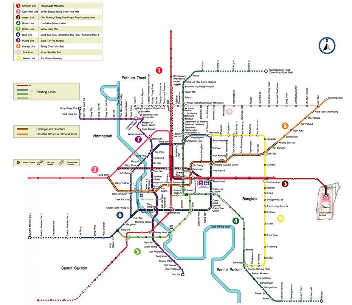 bangkok metrostation kaart