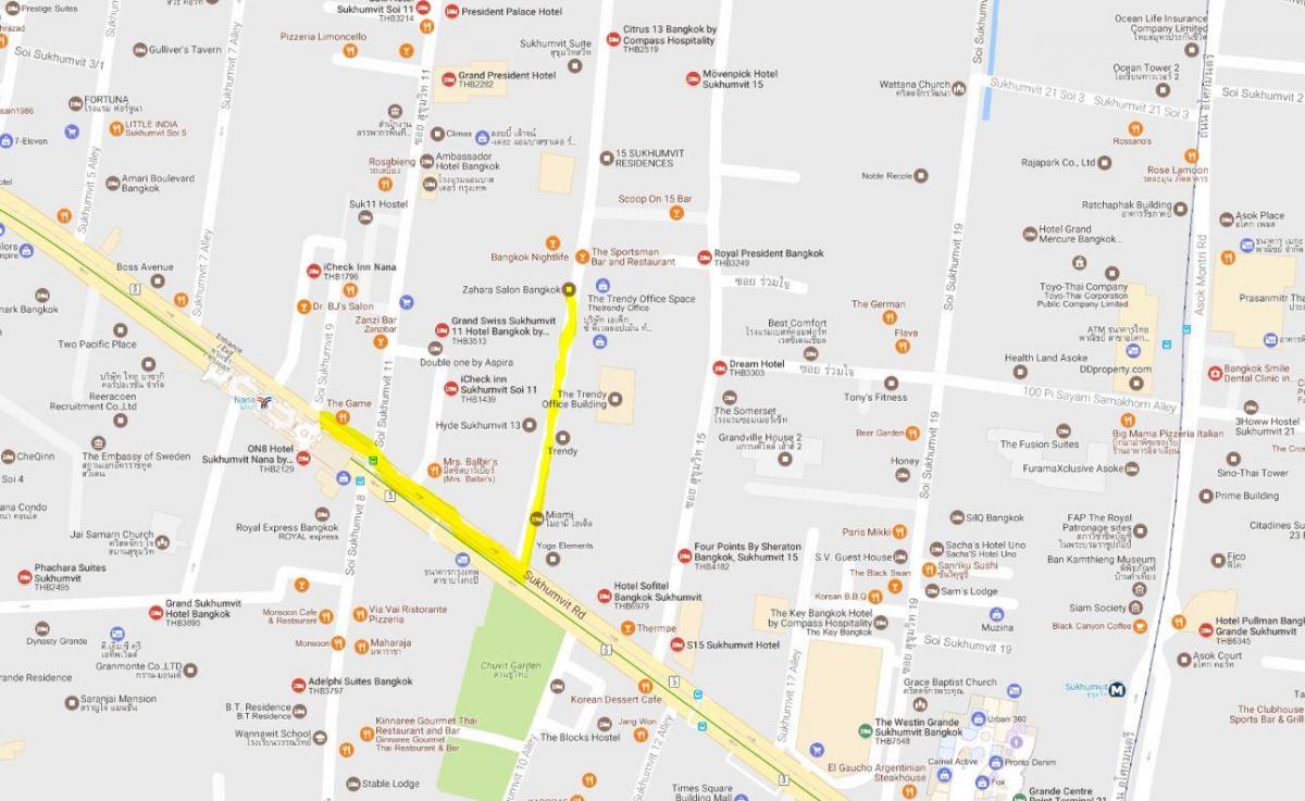 kaart van sukhumvit bangkok