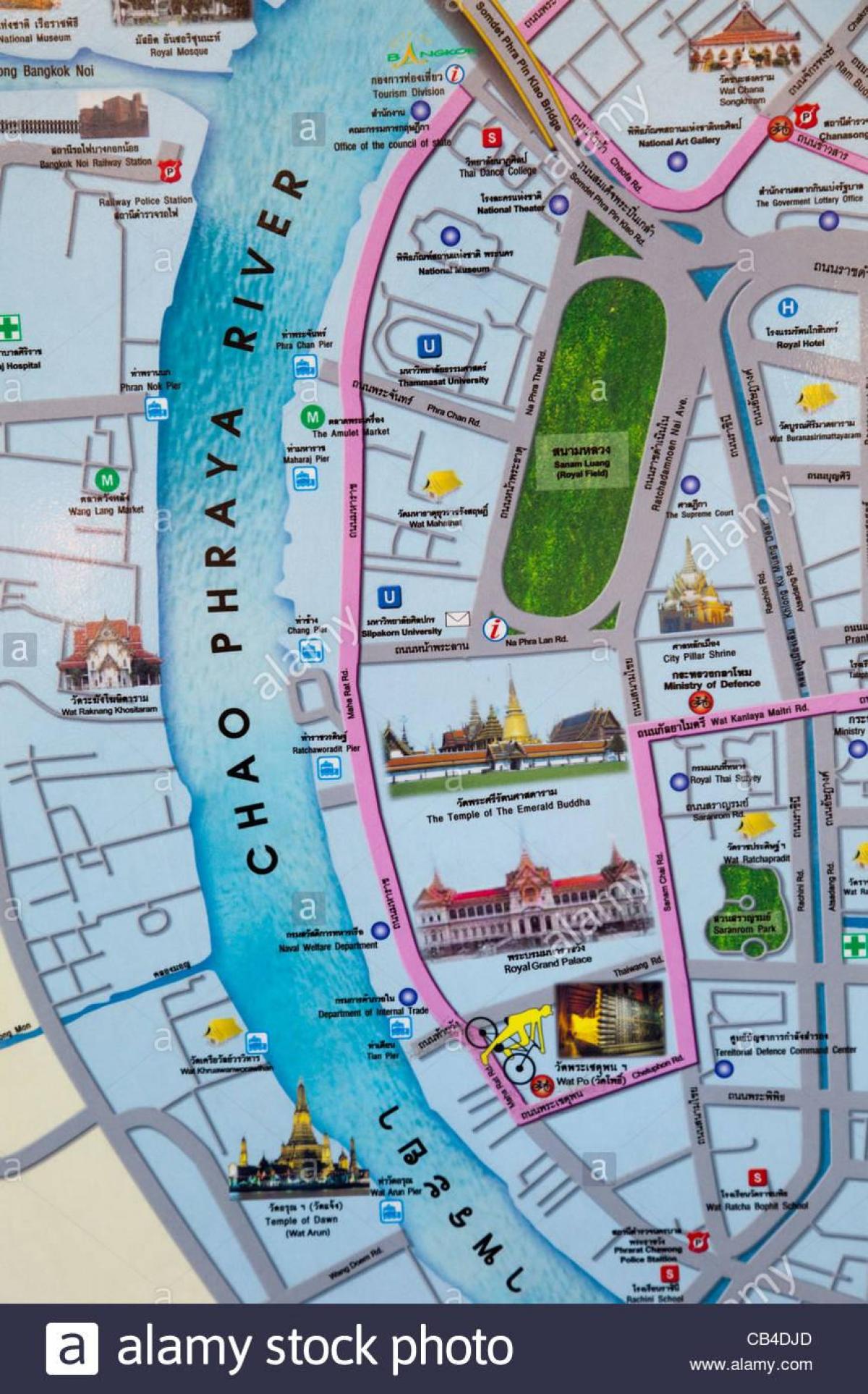 bangkok kaart met toeristische plekken