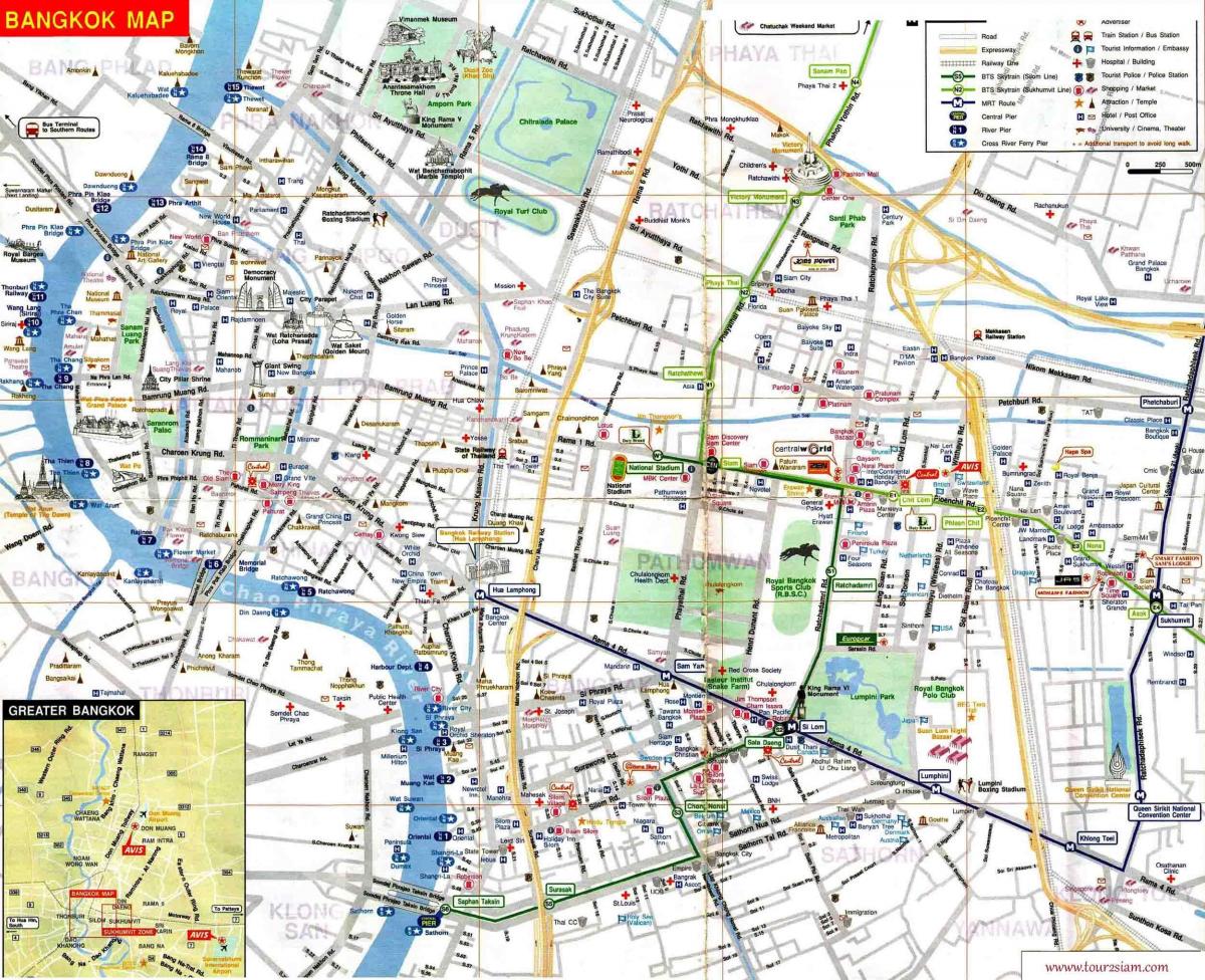 bangkok toeristische kaart engels