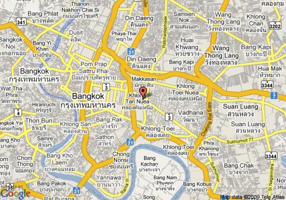 kaart van de wijk sukhumvit van bangkok